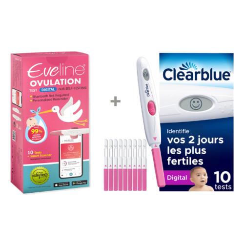 Système de fertilité intelligent Eveline & Test d'ovulation digital Clearblue — Double précision digitale pour vos jours les plus fertiles