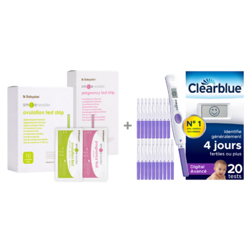 Bundle Clearblue Advanced Digital test d'ovulation (20 pcs) + Kit de tests New SmileReader