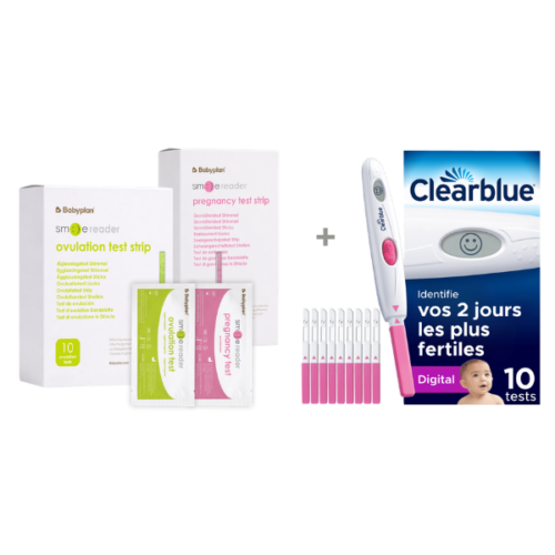 Pack avec le Test d'Ovulation Clearblue Digital + Nouveau Kit de Test SmileReader