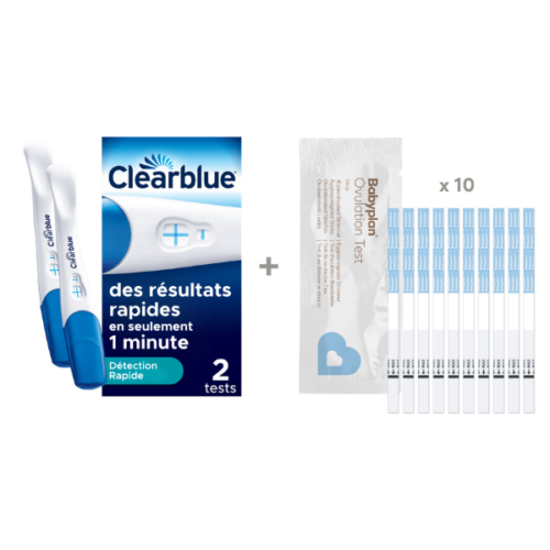 Pack Clearblue Test de Grossesse + Babyplan Test d'Ovulation Stick