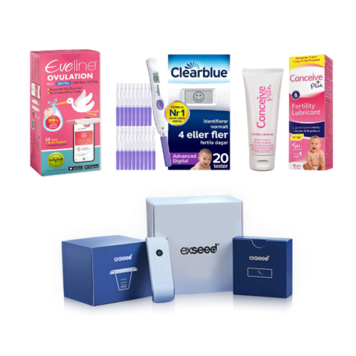 Système de Fertilité Intelligent Eveline, Clearblue Digital Avancé Boîte de 20, Test de Sperme ExSeed Health & Conceive Plus 75 ml — Système de Fertilité Premium