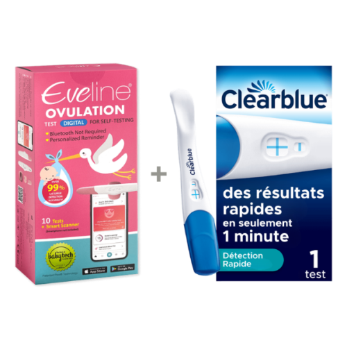 Système de fertilité intelligent Eveline et test de grossesse Clearblue Détection Rapide