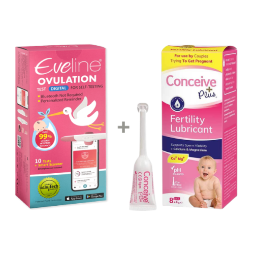 Système de fertilité intelligent Eveline & Gel de fertilité Conceive Plus — Kit complet pour identifier le bon moment et maximiser vos chances