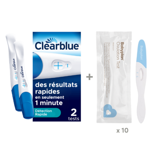 Pack Clearblue Test de Grossesse + Babyplan Test d'Ovulation Stick
