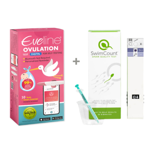 Système de fertilité intelligent Eveline & Test de sperme SwimCount — Kit complet pour la fertilité des deux partenaires