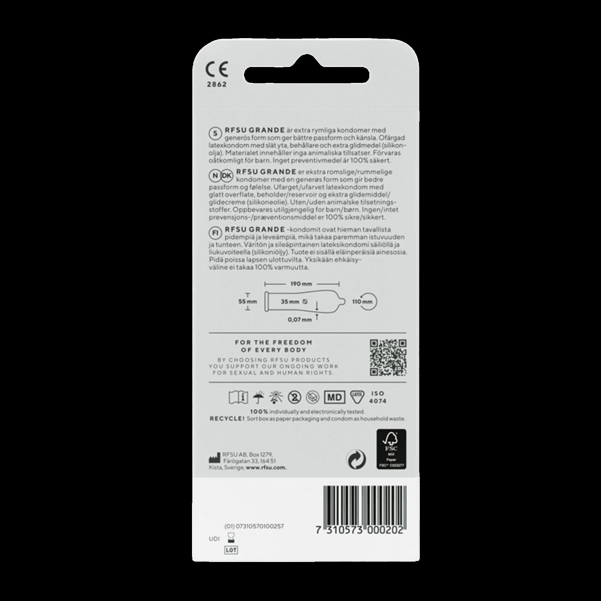 RFSU Préservatifs Grande 10 pièces – Image 4