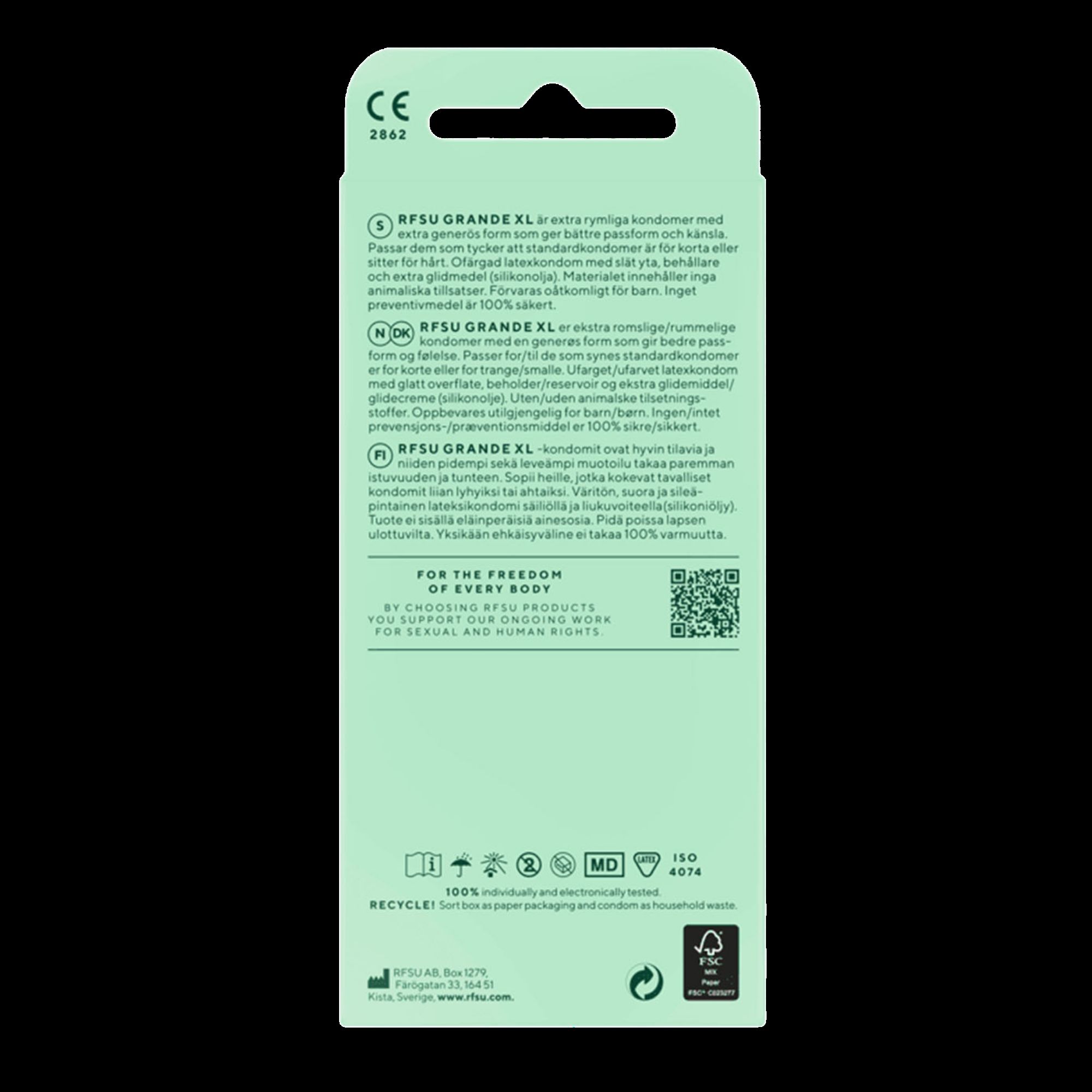 RFSU Préservatifs Grande XL 10 pièces – Image 4