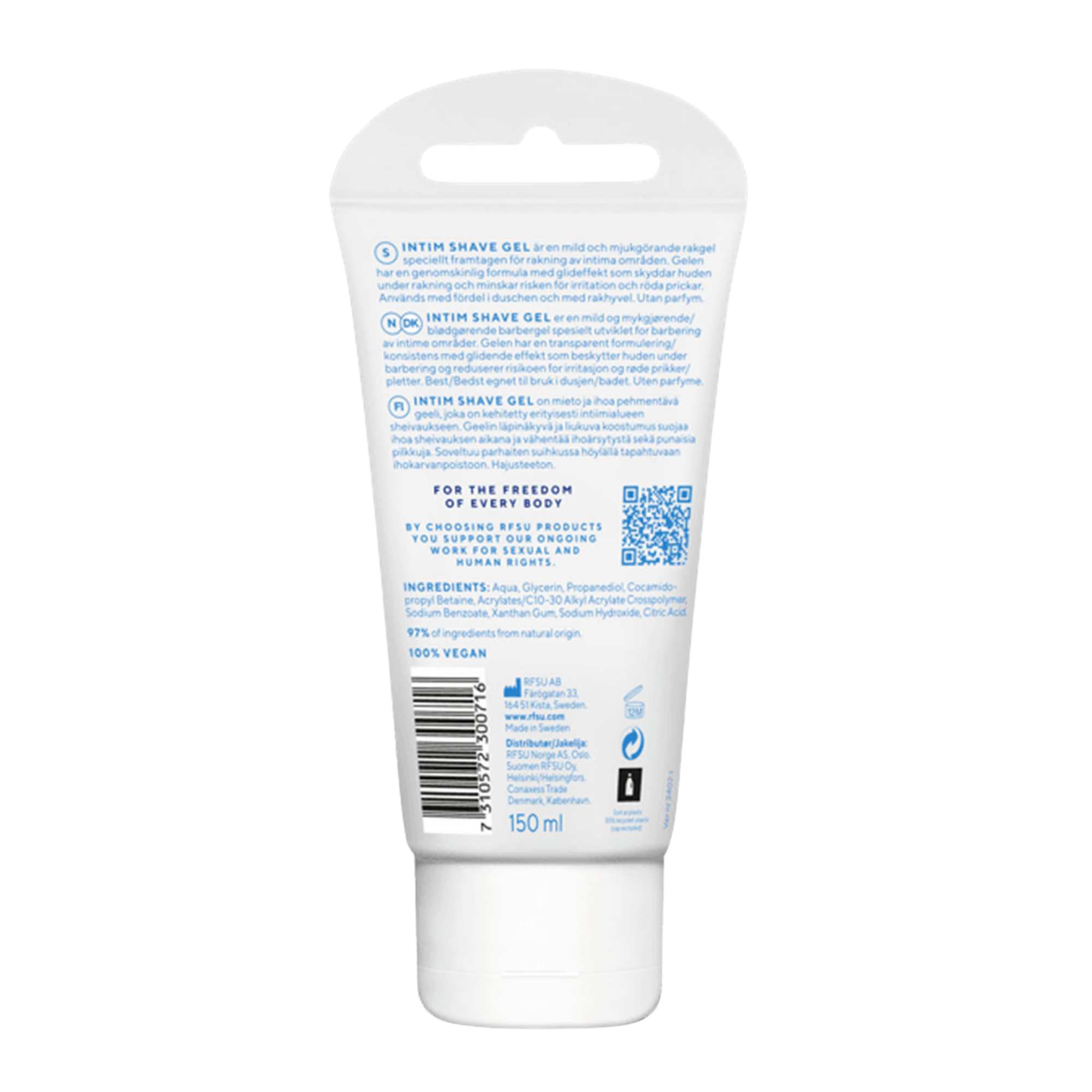 RFSU Gel de Rasage Intime 150ml – Image 2